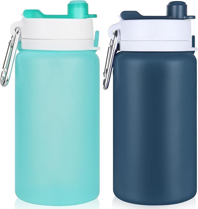 PLTCAT Collapsible Foldable BPA Free Reusable Lightweight Leak-Proof Travel Silicone Water Bottle for Travel, Gym, Hiking, Office, Camping