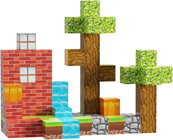 Magnetic Blocks Cubes Toys for Kids, Travel Building Toys for Toddlers Boys & Girls, Magnet Building Blocks Construction Education Learning Toys, 63PCS