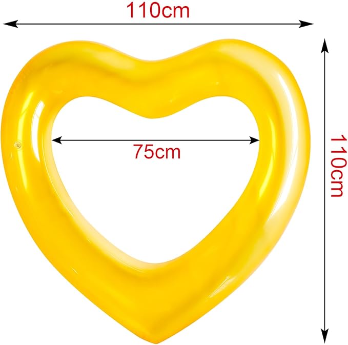 ZHUYNXIR Heart Swimming Pool Float Loungers Tube, Water Fun Beach Party Toys for Kids，Birthday Scene Layout Props.