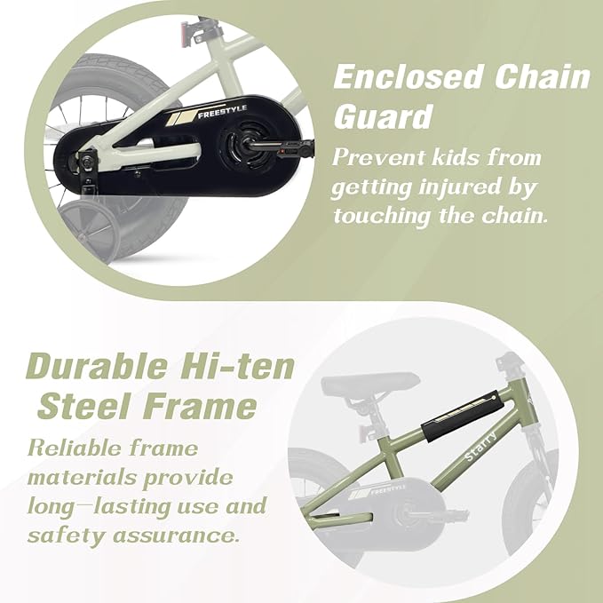 12 14 16 18 Inch Kids Bike BMX Style Bicycle with Training Wheels Coaster Brake for 2-10 Years Old Toddlers Boys Girls Multiple Colors