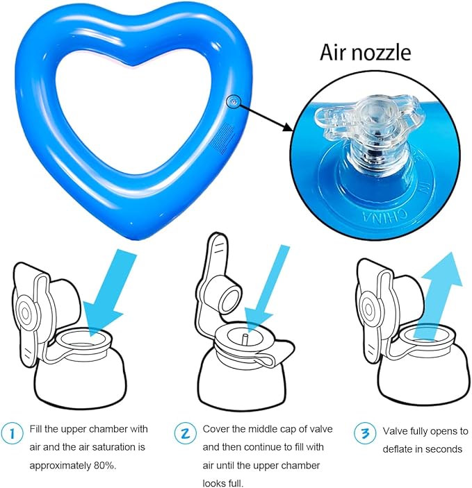 ZHUYNXIR Heart Swimming Pool Float Loungers Tube, Water Fun Beach Party Toys for Kids，Birthday Scene Layout Props.