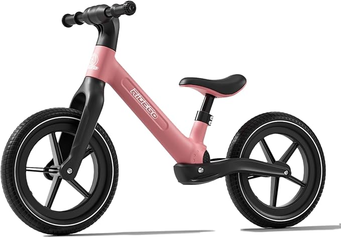 Ridego 14 Inch Balance Bike for Kids 3–6 Years, Lightweight Toddler Bike with Air Rubber Tires, Adjustable Seat, Durable Push Bicycle Gift for Boys & Girls