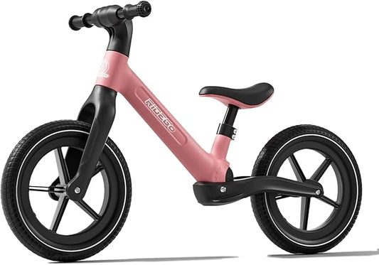 Ridego 14 Inch Balance Bike for Kids 3–6 Years, Lightweight Toddler Bike with Air Rubber Tires, Adjustable Seat, Durable Push Bicycle Gift for Boys & Girls