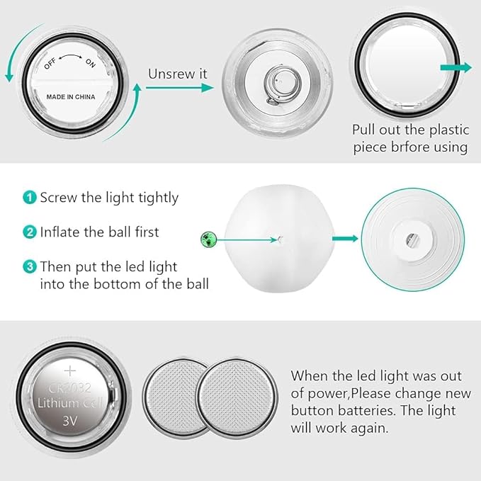 LED Beach Balls Glow in Dark Party Supplies, 2pcs Inflatable Light up Ballon 16'' Floating Pool Light with Remote 16 Color 4 Mode Beach Game Pool Toy Kickball for Neon Party Decoration-4 Lights