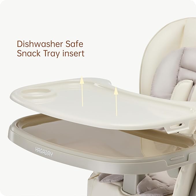 6 in 1 Convertible High Chairs for Babies and Toddlers,Portable High Chair with Dishwasher Tray and 4 Wheel,Booster Seat for Dining Table,Foldable Toddle and Baby Feeding Highchair (White)