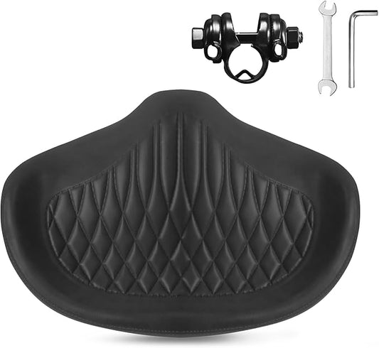 BUCKLOS New Noseless Bike Seat for Comfort Men&Women Extra Wide Bicycle Seat Cushion Oversized Comfortabele Foam Padded Bike Saddle for Peloton Exercise Bike Ebike Cruiser Bikes