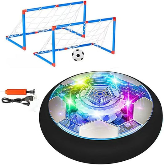 Hover Soccer Ball Set, Indoor Soccer Ball 4 in 1 Rechargeable Air Power Soccer with LED Lights and Foam Bumper Protection Gifts for Boys Girls 3 4 5 6 7 8-12 Year Old Kids