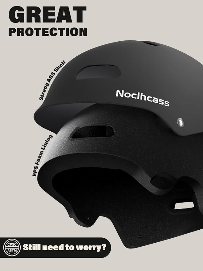 Skateboard Bike Helmet,Multi-Sport with Premium Safety & Ventilation,Shock-Absorbing,Adjustable for Cycling Scooter Commuter Skate Protection for Youth Adult