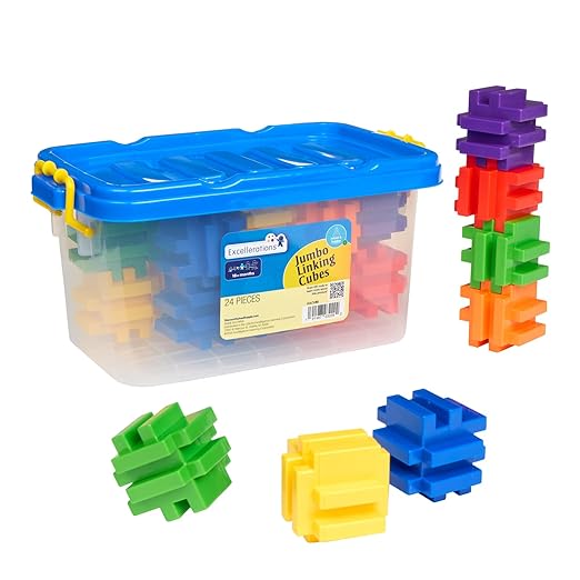Environments 2 inch Jumbo Linking Cubes, 24 Pieces, Building Bricks, Blocks, Construction Toy, Manipulatives, Early STEM, Ages 18 Months and Up