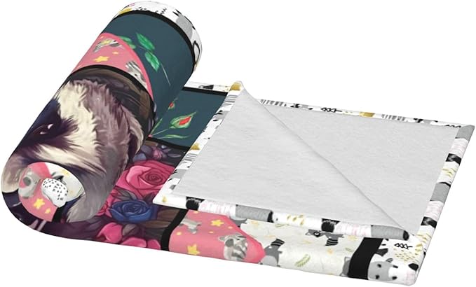 Raccoon Blanket Cute Raccoon Throw Blanket Ultra Soft Cozy Fleece Gift Fuzzy Plush Bedding Blankets for Kids Teens Adults Girls Boys Women Men 80"x60"