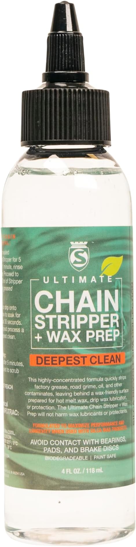 SILCA Professional Grade Bike Chain Cleaner and Liquid Wax - 2 Pack Starter Bundle with Silca PRO Chain Stripper & Super Seret Chain Wax, Concentrate, 4oz Bottles with Applicator Tip