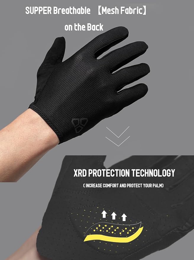 Cycling Gloves - Men & Women's Bike Gloves with 3MM XRD Palm Padding, Touch Screen Compatible for Mountain & Road Biking