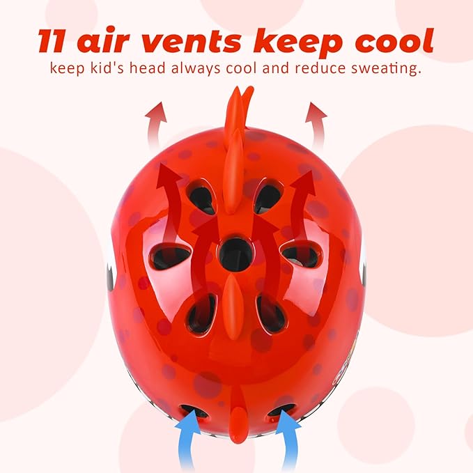 Toddler Kids Bike Helmet, Adjustable and Multi-Sport, 3 Sizes for Ages 1-2-3-5-8-14 Years Child Infant Boys Girls