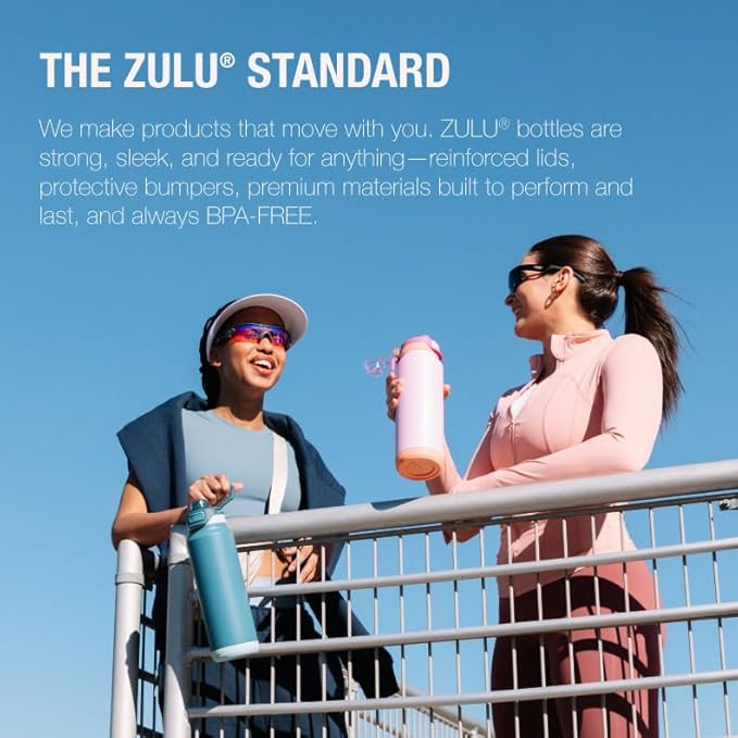 ZULU Powerfill Pro 18oz Kids Stainless Steel Water Bottle with Quick Fill Lid, Triple Wall Vacuum Insulated, Leak Proof Locking Lid, Sip & Chug, Reusable, BPA Free, Dishwasher Safe, Ivory Blush