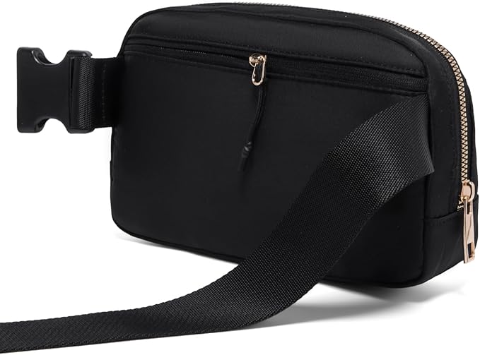 Gitus Birthday Gifts for 8 9 10 11 12 13 Year Old Girls Personalized Fanny Pack Crossbody Bags with Initial Letter Patch Belt Bag for Teen Girls Cute Trendy Stuff Travel Essentials (Black-E)