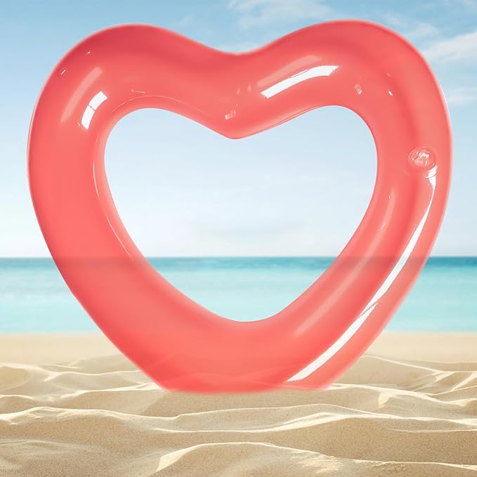 ZHUYNXIR Heart Swimming Pool Float Loungers Tube, Water Fun Beach Party Toys for Kids，Birthday Scene Layout Props.