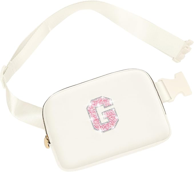 Christmas Gifts for 13 12 11 10 9 8 7 6 5 Year Old Girls, Mini Crossbody Bags Belt Bag Fanny Pack for Women Girl Kids, Fashion Waist Packs Cute Teen Trendy Stuff Travel Essentials (Cream, G)