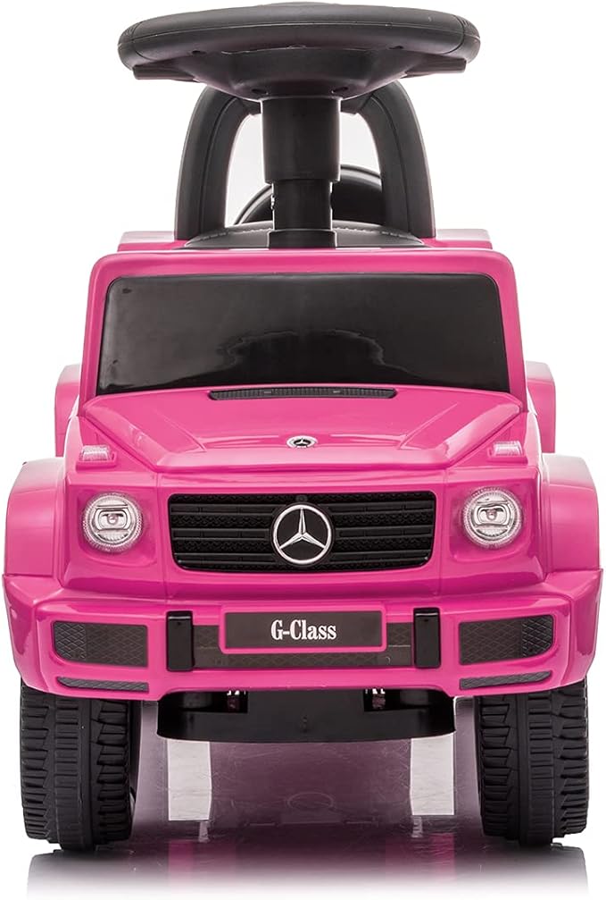 Best Ride On Cars Kids Outdoor Stroller Mercedes G-Wagon Push Car with Working Lights, Horn, and Music for Ages 1 to 3 years, Pink