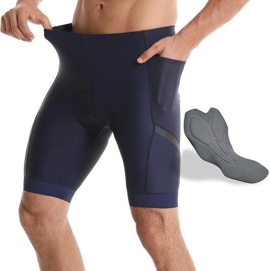 Wulibike Cycling Shorts Men Padded:Tights Highly Elastic Breathable Quick-Drying Road Bike Bicycle Shorts for Men Pockets