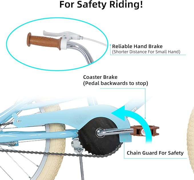 JOYSTAR Girls Bike for 2-12 Years Old Toddlers and Kids, 12" 14" 16" 18“ Retro Style Kids Bike with Training Wheels, 20 Inch Children Bicycle with Kickstand
