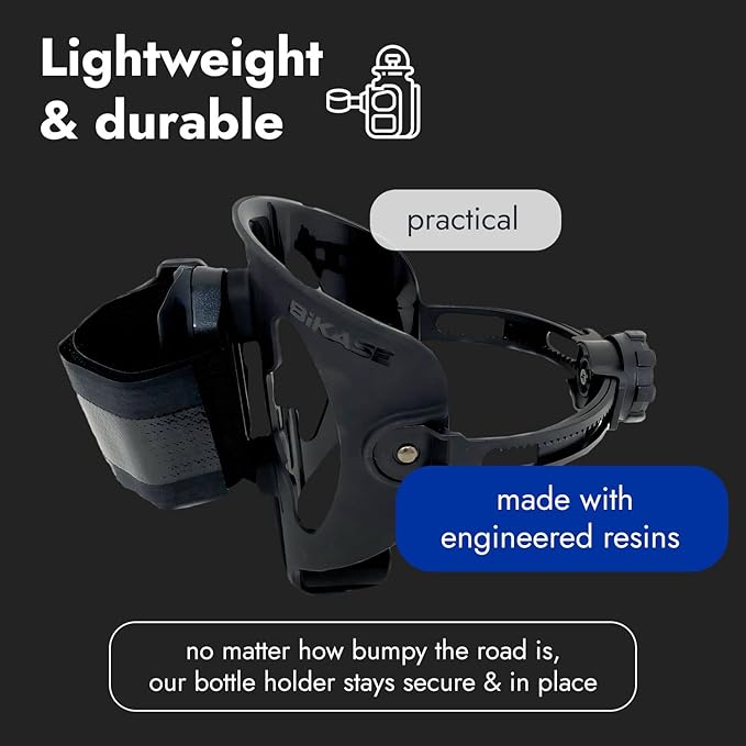 ABC by BiKASE - Any Bottle Cage, Bike Water Bottle Holder - Fits Any Bottle, Container, Speaker, Bicycle Bottle Holder for Frame or Handlebar