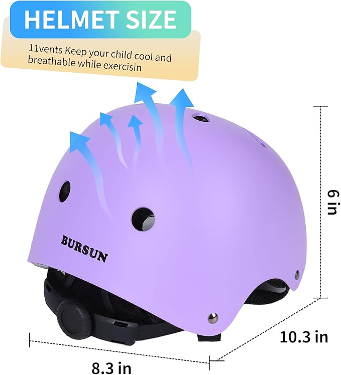 BURSUN Kids Bike Helmet Ventilation & Adjustable Toddler Helmet for Ages 2-14 Kids Boys Girls Multi-Sport Helmet for Skateboard Roller Skateing Bicycle Scooter blance Bike
