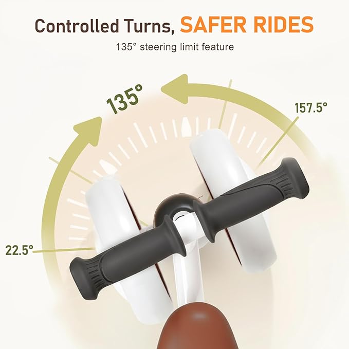 Colorful Lighting Baby Balance Bike Toys for 1 Year Old Girl Gifts, Balance Bike 1 Year Old No Pedal, 12-24 Months Toddler Ride on Toys with 4 Silent Wheels & Soft Seat, 1st Birthday Gifts, White