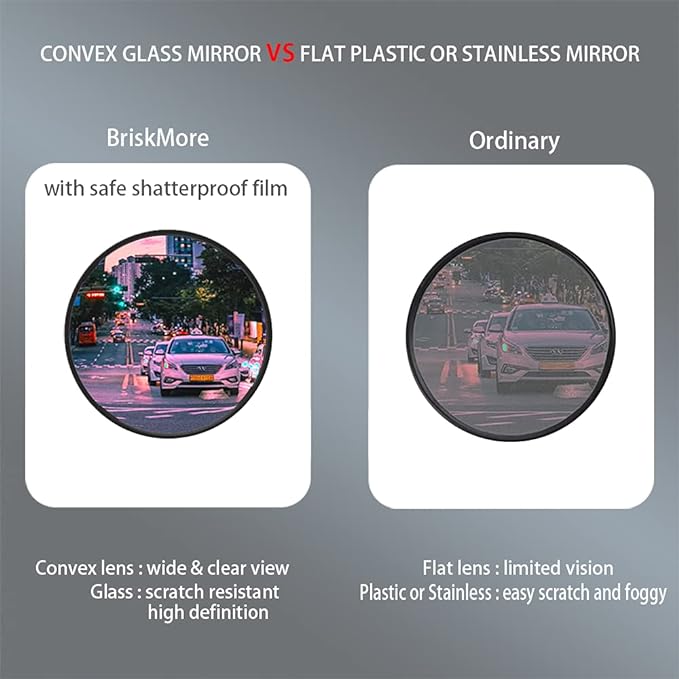 Bike Mirrors,Bike Bar End Mirror, HD Glass Convex Lens Bicycle Rearview Mirror, Safe Cycling Rearview Mirror, Easy to Install