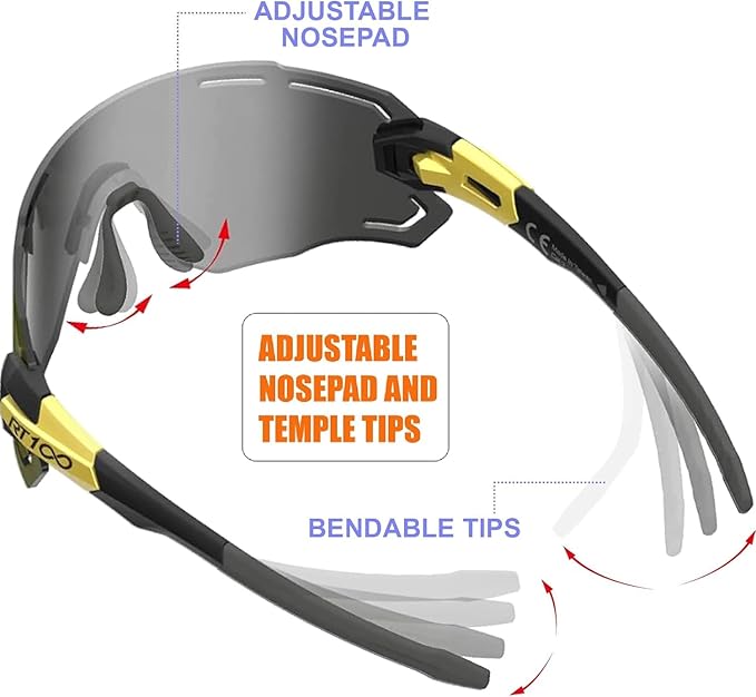 RIDE YOUR WAY Professional wrap around Frameless Cycling Sunglasses for Men and Women