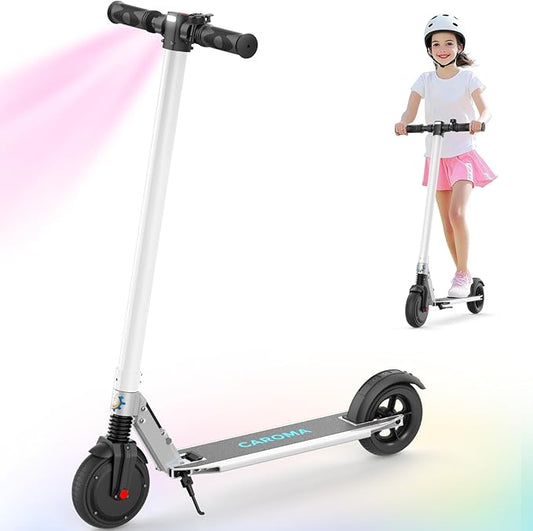 Caroma Electric Scooter for Kids Ages 6-14, 250W/180W/150W Motor & 15 Mph, 85 Mins Ride Time, Adjustable Height & Speed, LED Display, Kids Electric Scooter, Best Gifts for Boys & Girls