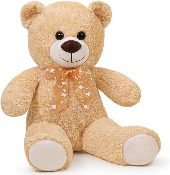 Teddy Bear Stuffed Animal 24'' Small Teddy Bear Plush Toy Gift for Valentine Christmas Birthday Light Brown