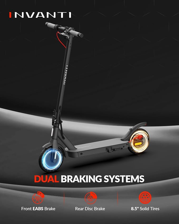 E30 Electric Scooter, Max 20Miles & 18 MPH, 350W Motor, Turn Signals, Smart APP, 8.5" Solid Tires, Foldable Commuter Electric Scooter with Rear Suspension and Dual Brakes for Adults and Teens