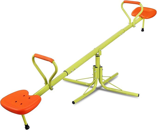 Nova Microdermabrasion Kids Seesaw Swivel Teeter-Totter Home Playground Equipment, 360 Degrees Rotating Safe, Outdoor Fun Toy Set for Kids, Toddlers, Boys, Children (2 Seats)
