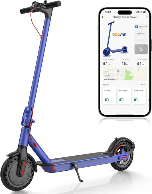 Caroma Electric Scooter Adults, Powerful 350W/500W/750W Motor, Top Speed 20/25 Mph & 18/25/30 Miles Range, 8.5" Solid Tires, Cruise Control E Scooter for Adults (Multiple Options)