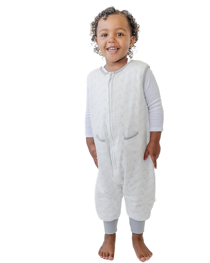 Tealbee Dreamsuit Toddler Sleep Sack with Feet – Walker Sleep Bag with Legs, Rayon made from Bamboo, All Season 1.2 TOG, 2-Way Zipper, 2T-3T - Love Milk