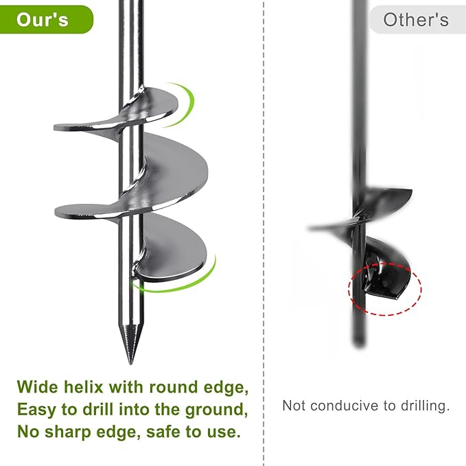 24'' Ground Anchors Screw in - Heavy Duty Trampoline Anchors -Shed Anchor Kit - Mobile Home Anchors - Earth Anchors for Swing Sets, Gazebos, Carports, and Hurricane, 4pcs