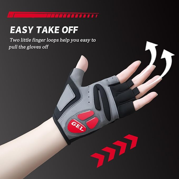 Cycling Gloves,Gel Padded Bike Gloves for Men Cycling,Anti-Slip & Shock-Absorbing Lightweight & Breathable Design Road Bicycle Half Finger for Women