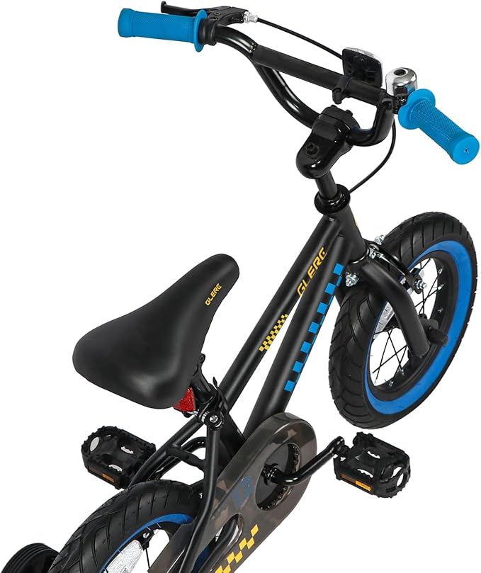 Glerc NuNu 12 14 16 Inch Kids Bike BMX Style for 2-8 Years Old Boys Girls, Toddler Bicycles with Training Wheels & Coaster Brake, Multiple Colors