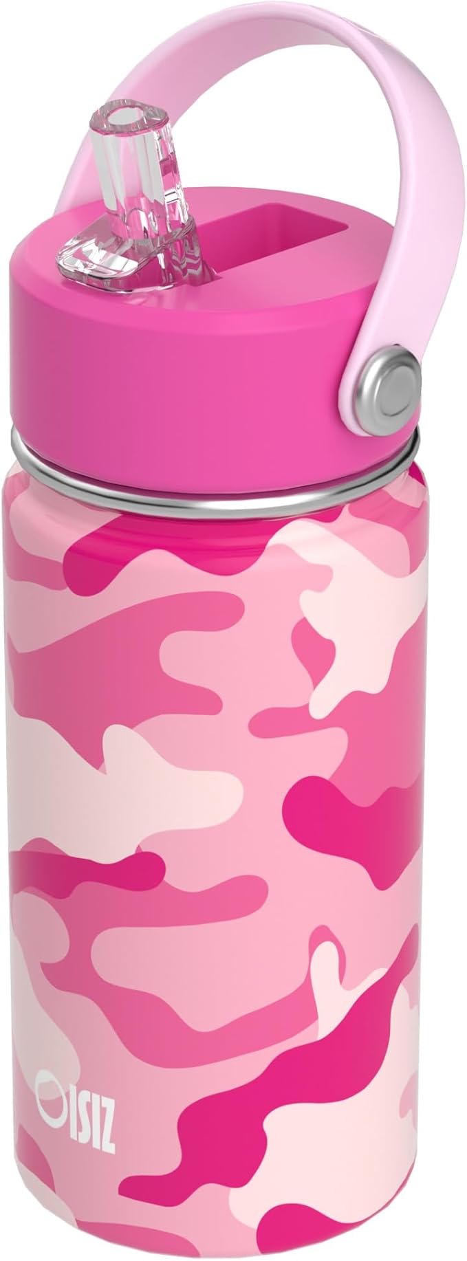 OISIZ Kids Water Bottle with Straw Lid 14oz, Vacuum Insulated 316 Stainless Steel Water Bottles for Kids for School, Leakproof Water Bottle, BPA Free and Keep Cold for 24 Hours