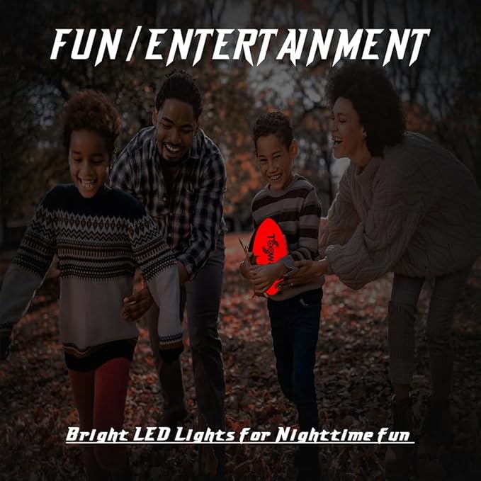 Kids Light up Football,Glow in The Dark Youth Ball with LED Lights Pre-Installed-Batteries Included