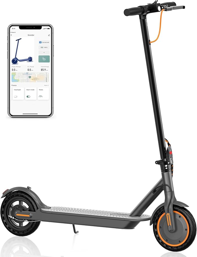 Electric Scooter for Adults, Folding E Scooter with 350W/500W Motor 16/21 Mph Top Speed, Max 19-23 Miles Long Range, 8.5''/10'' Solid Tires Commuting Scooters with Dual Brakes System, APP