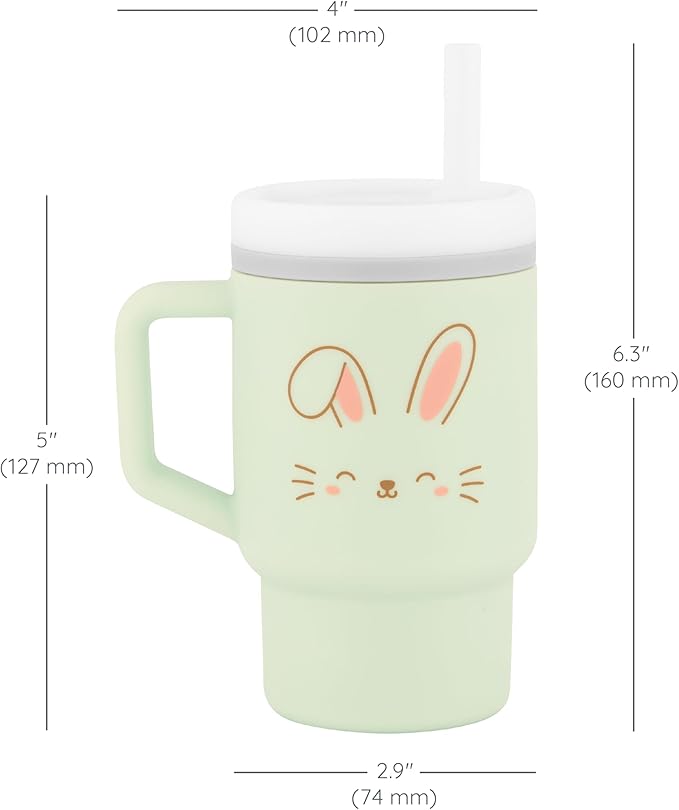 Infantino My 1st Tumbler, Silicone Sippy Cup with Straw & Handle, Spill-Resistant Baby Cup for On-the-Go, BPA-Free Transition Bottle