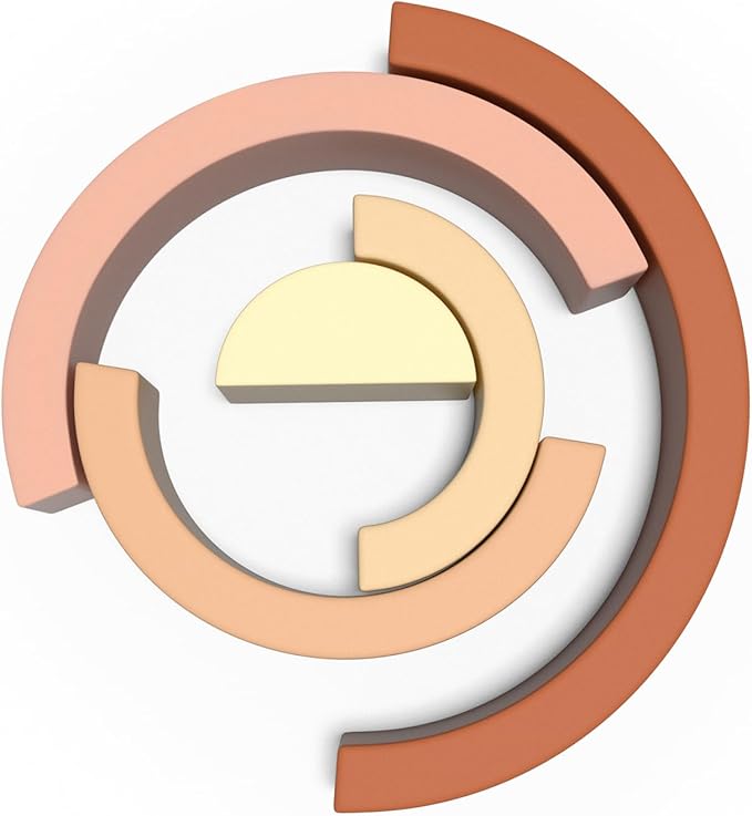 Asweets Wooden Stackable Rainbow Toy, 5 PCS Wooden Building Blocks Set for Baby, Kids and Toddlers, Montessori Rainbow Nesting Puzzle, Enhance Hand-Eye Coordination, Cognitive Development, Pink