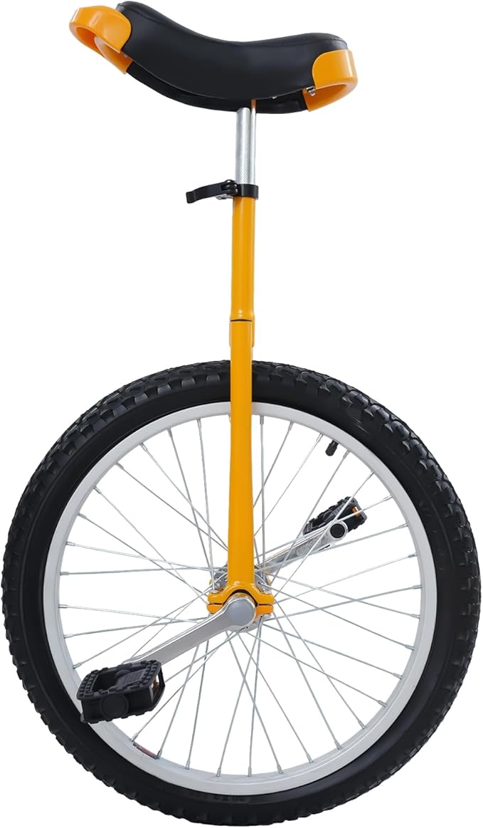 20 Inch Unicycle for Balance Training Outdoor Fitness with Adjustable Seat and Anti-Skid Tread