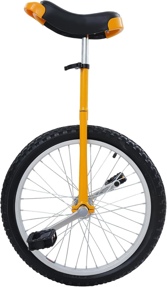 20 Inch Unicycle for Balance Training Outdoor Fitness with Adjustable Seat and Anti-Skid Tread
