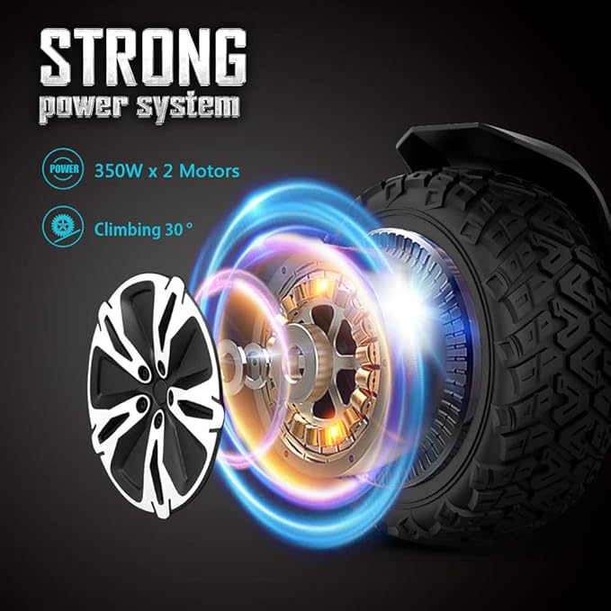 Gyroor Warrior 8.5 inch All Terrain Off Road Scooter with Bluetooth Speakers and LED Lights, UL2272 Certified Self Balancing Scooter