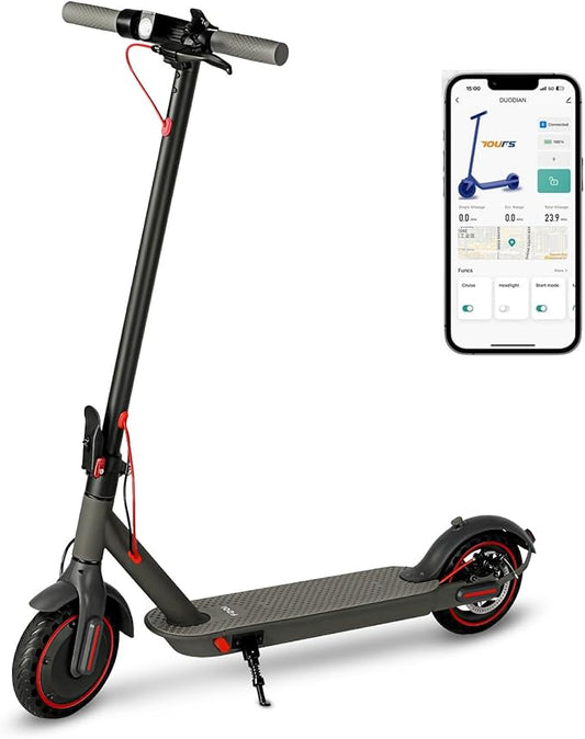 Electric Scooter for Adults, Folding E Scooter with 350W/500W Motor 15Mph Top Speed 12 Miles Long Range, Commuting Motorized Kick Scooters (Red- 8.5" Tires 15MPH 12 Miles Range)