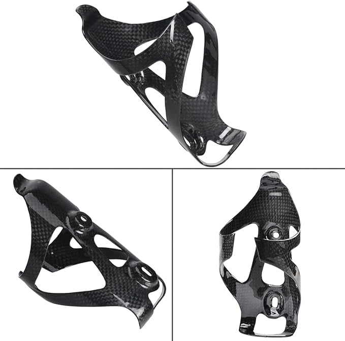 KABON Bike Water Bottle Holder, Lightweight 3K Carbon Fiber Bicycle Drink Water Bottle Cages for Road Mountain Bike Cycling Accessories - Pack of 2