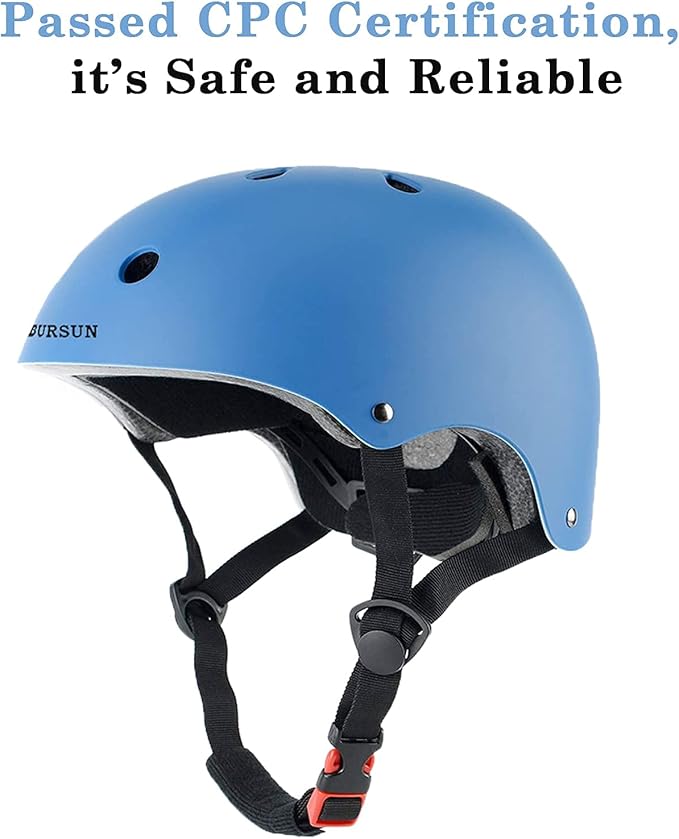 BURSUN Kids Bike Helmet Ventilation & Adjustable Toddler Helmet for Ages 2-14 Kids Boys Girls Multi-Sport Helmet for Skateboard Roller Skateing Bicycle Scooter blance Bike