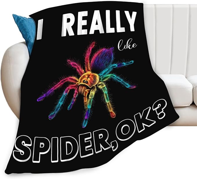 Spider Blanket Gifts for Girls Women Spider Throw Blankets Cozy Plush Fleece Flannel Fuzzy for Boys Men Decor 50"X40"